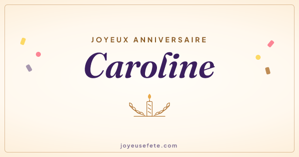 Image « Joyeux anniversaire Caroline » au format large