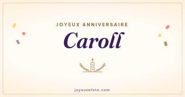 Image « Joyeux anniversaire Caroll » au format large