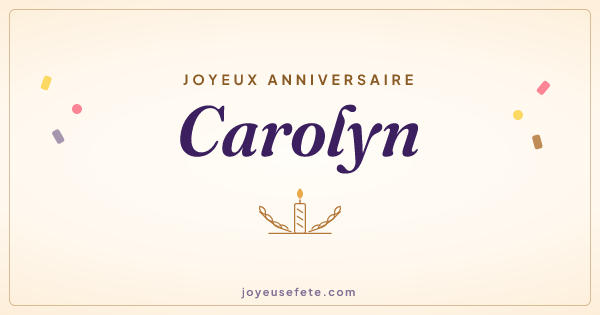 Image « Joyeux anniversaire Carolyn » au format large