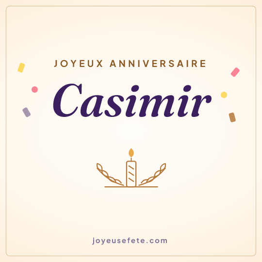 Image carrée « Joyeux anniversaire Casimir » pour WhatsApp