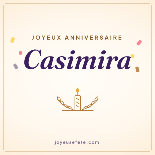 Image carrée « Joyeux anniversaire Casimira » pour WhatsApp