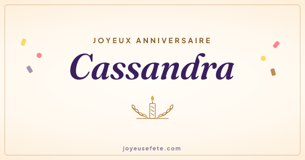 Image « Joyeux anniversaire Cassandra » au format large
