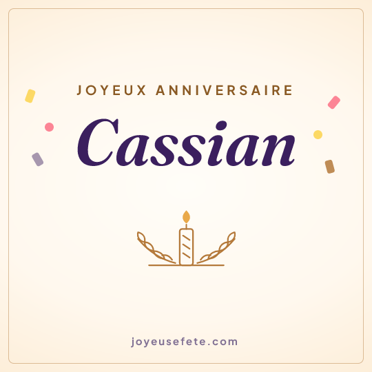 Image carrée « Joyeux anniversaire Cassian » pour WhatsApp