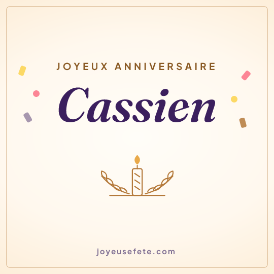 Image carrée « Joyeux anniversaire Cassien » pour WhatsApp