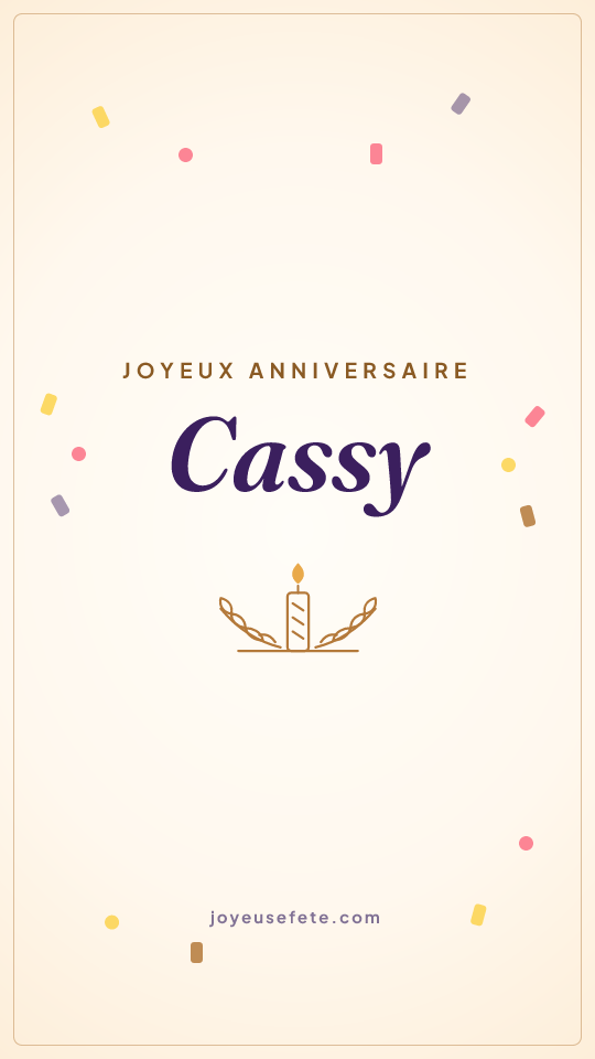 Image « Joyeux anniversaire Cassy » au format story