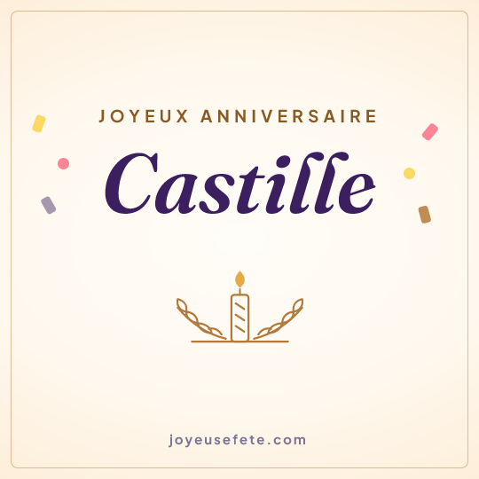 Image carrée « Joyeux anniversaire Castille » pour WhatsApp