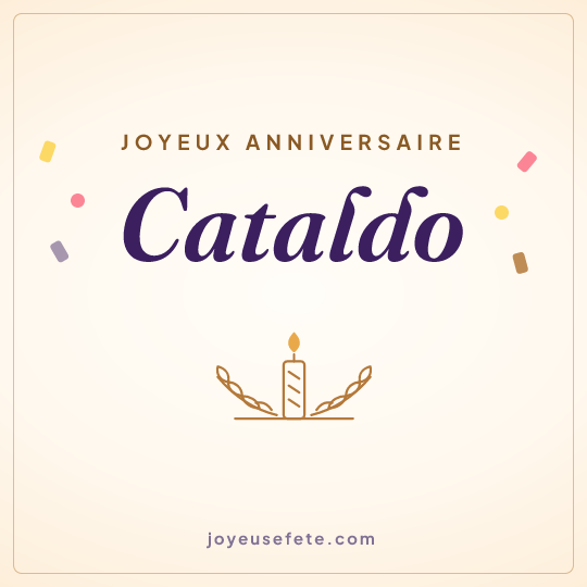 Image carrée « Joyeux anniversaire Cataldo » pour WhatsApp