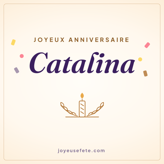 Image carrée « Joyeux anniversaire Catalina » pour WhatsApp