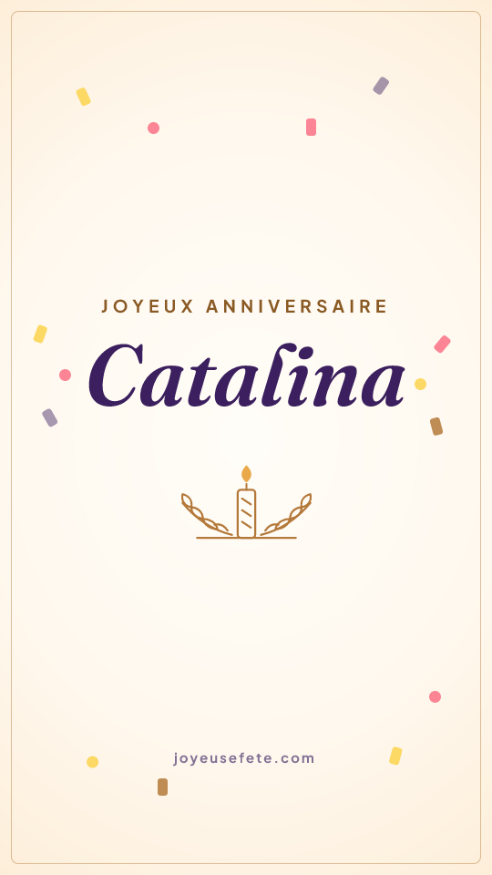 Image « Joyeux anniversaire Catalina » au format story