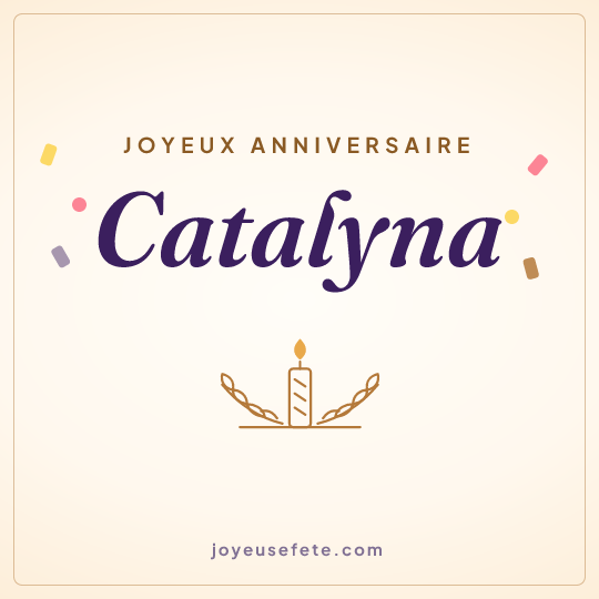 Image carrée « Joyeux anniversaire Catalyna » pour WhatsApp