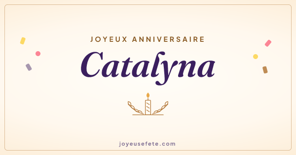 Image « Joyeux anniversaire Catalyna » au format large