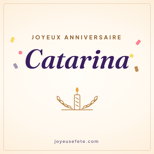 Image carrée « Joyeux anniversaire Catarina » pour WhatsApp