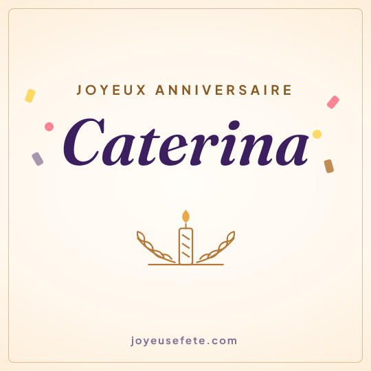 Image carrée « Joyeux anniversaire Caterina » pour WhatsApp