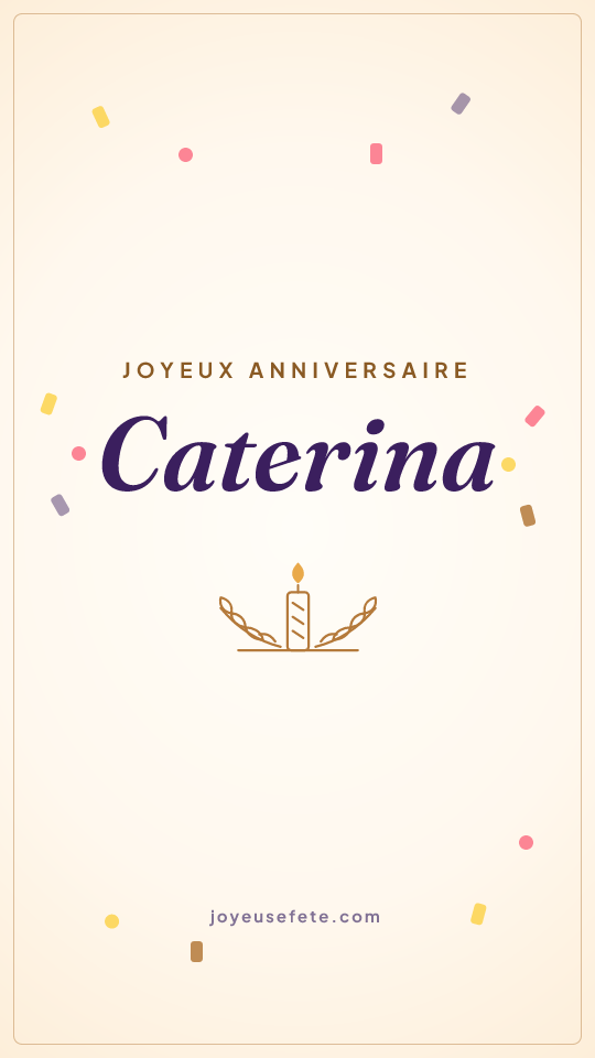 Image « Joyeux anniversaire Caterina » au format story