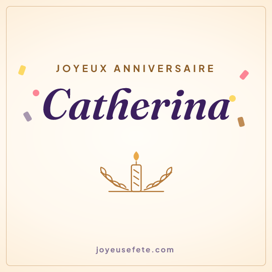 Image carrée « Joyeux anniversaire Catherina » pour WhatsApp