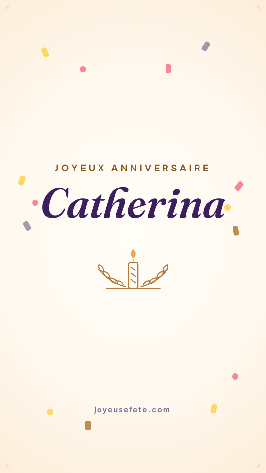 Image « Joyeux anniversaire Catherina » au format story