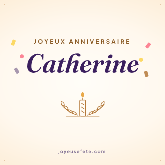 Image carrée « Joyeux anniversaire Catherine » pour WhatsApp