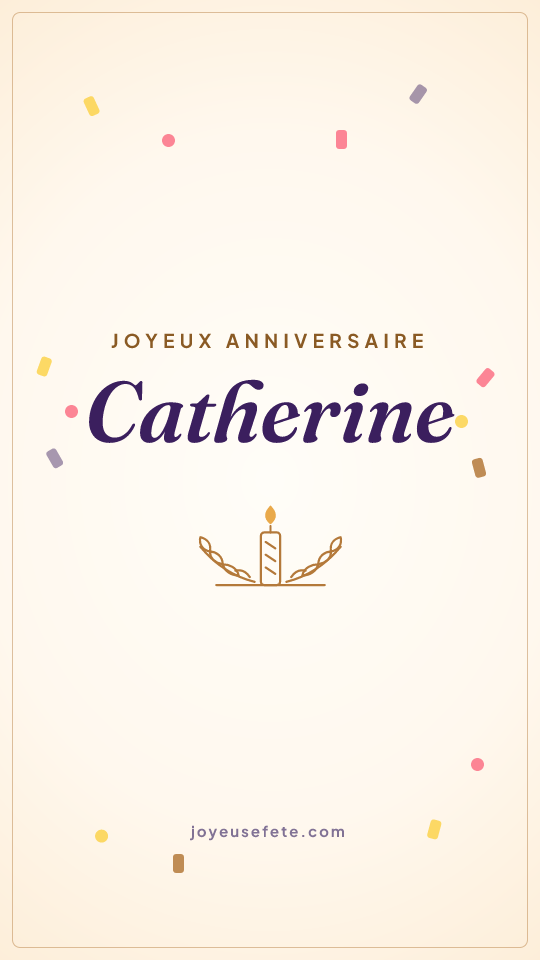 Image « Joyeux anniversaire Catherine » au format story