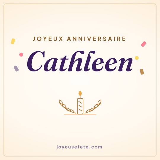Image carrée « Joyeux anniversaire Cathleen » pour WhatsApp