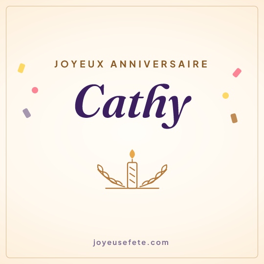 Image carrée « Joyeux anniversaire Cathy » pour WhatsApp