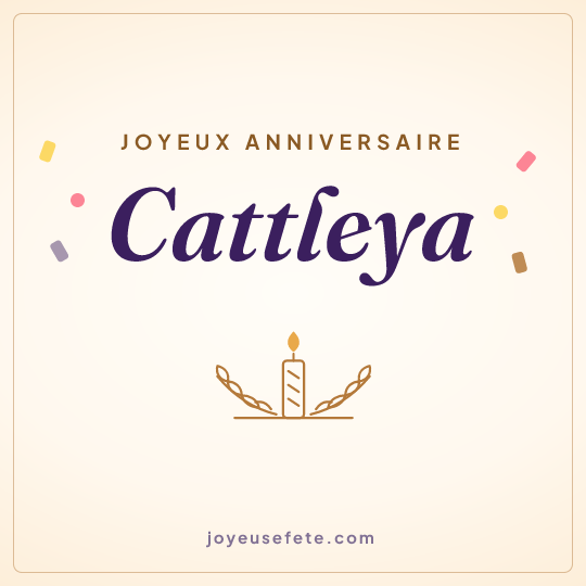 Image carrée « Joyeux anniversaire Cattleya » pour WhatsApp