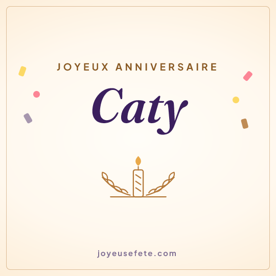 Image carrée « Joyeux anniversaire Caty » pour WhatsApp