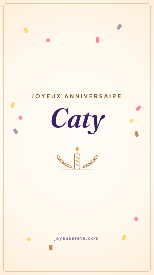 Image « Joyeux anniversaire Caty » au format story