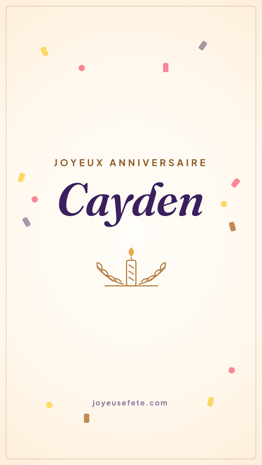Image « Joyeux anniversaire Cayden » au format story