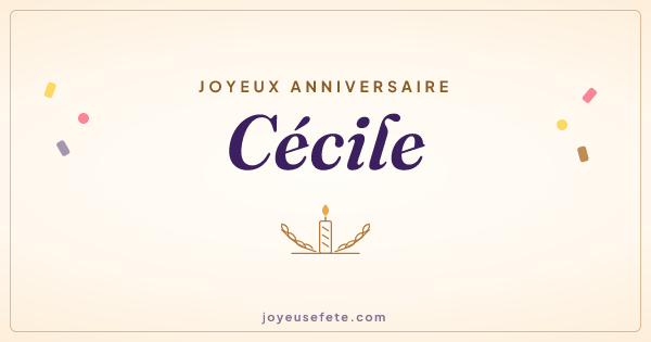 Image « Joyeux anniversaire Cécile » au format large