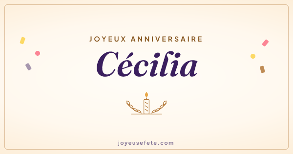 Image « Joyeux anniversaire Cécilia » au format large