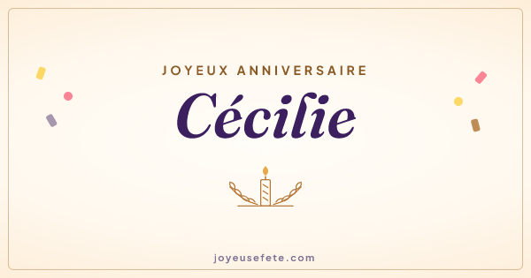 Image « Joyeux anniversaire Cécilie » au format large