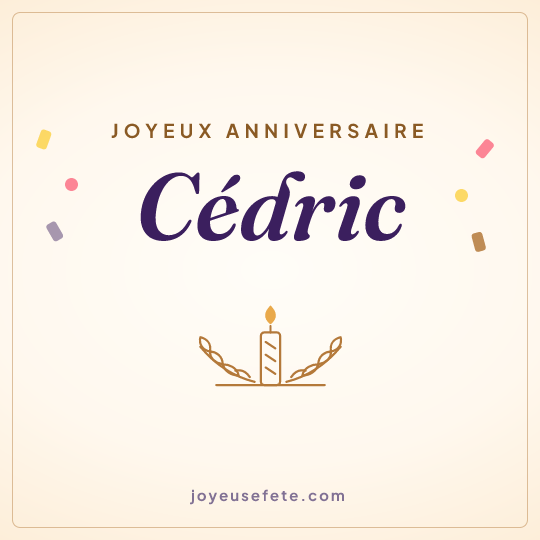 Image carrée « Joyeux anniversaire Cédric » pour WhatsApp
