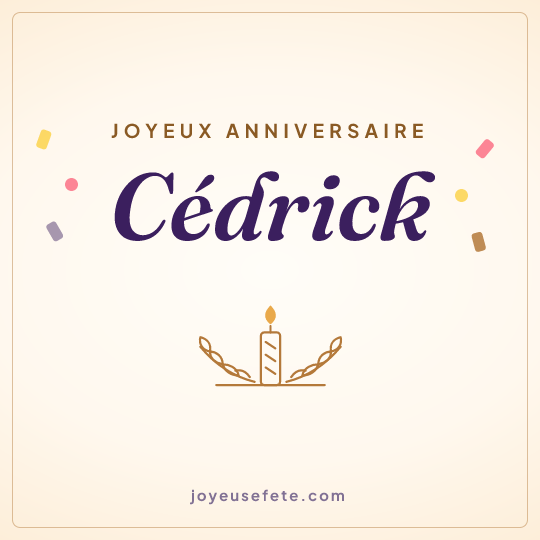Image carrée « Joyeux anniversaire Cédrick » pour WhatsApp