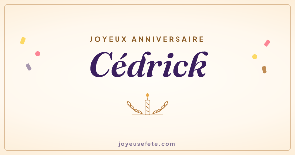 Image « Joyeux anniversaire Cédrick » au format large