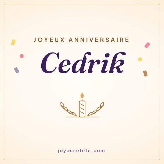 Image carrée « Joyeux anniversaire Cedrik » pour WhatsApp