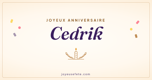 Image « Joyeux anniversaire Cedrik » au format large