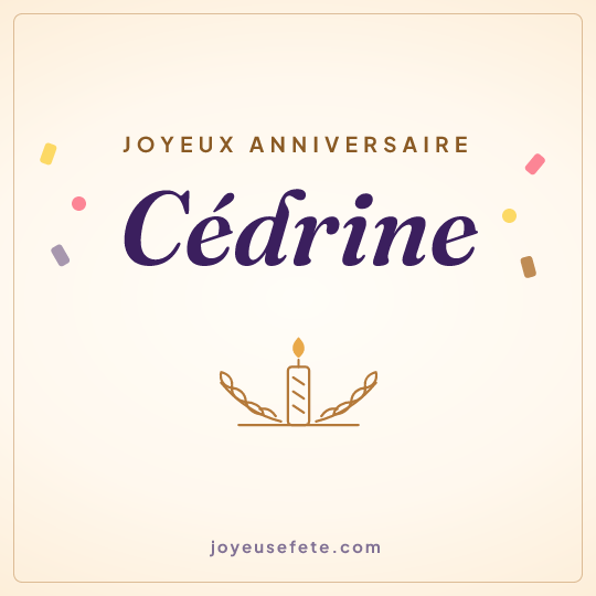 Image carrée « Joyeux anniversaire Cédrine » pour WhatsApp