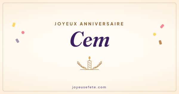 Image « Joyeux anniversaire Cem » au format large
