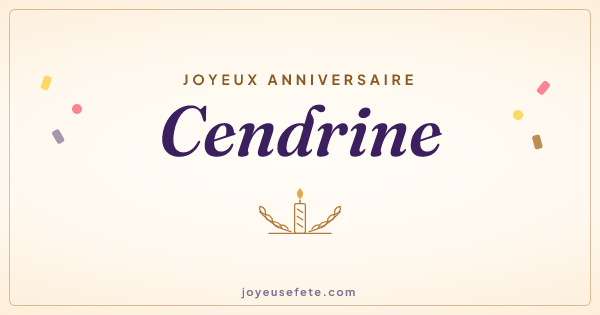 Image « Joyeux anniversaire Cendrine » au format large