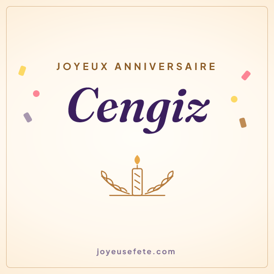 Image carrée « Joyeux anniversaire Cengiz » pour WhatsApp
