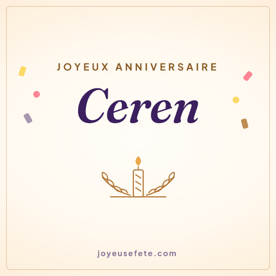 Image carrée « Joyeux anniversaire Ceren » pour WhatsApp