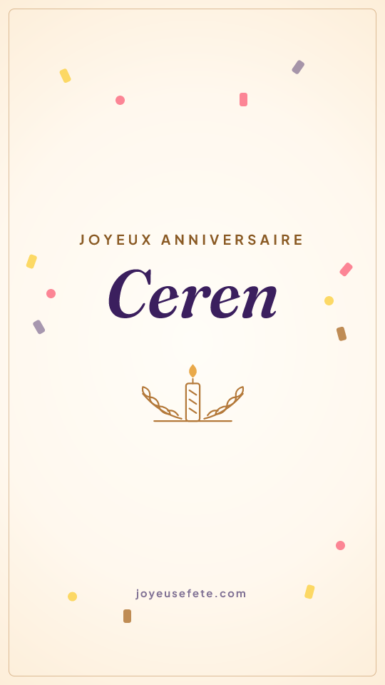 Image « Joyeux anniversaire Ceren » au format story