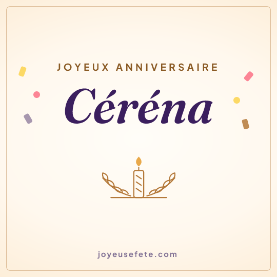 Image carrée « Joyeux anniversaire Céréna » pour WhatsApp