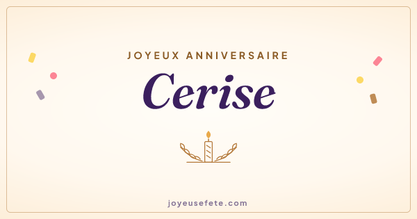Image « Joyeux anniversaire Cerise » au format large