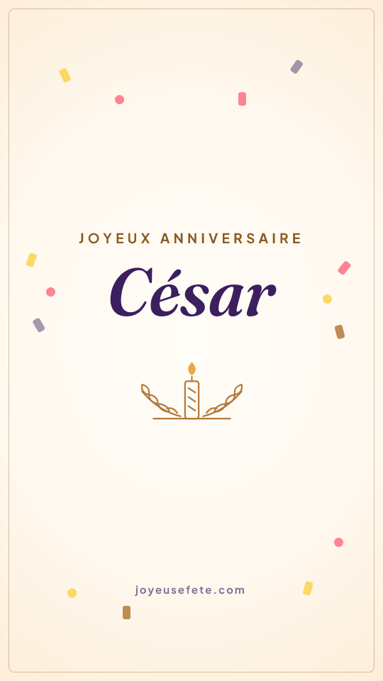 Image « Joyeux anniversaire César » au format story