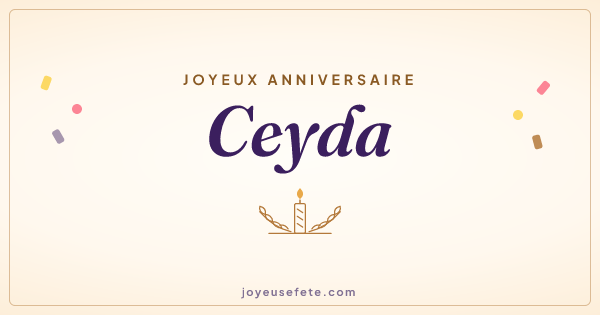 Image « Joyeux anniversaire Ceyda » au format large