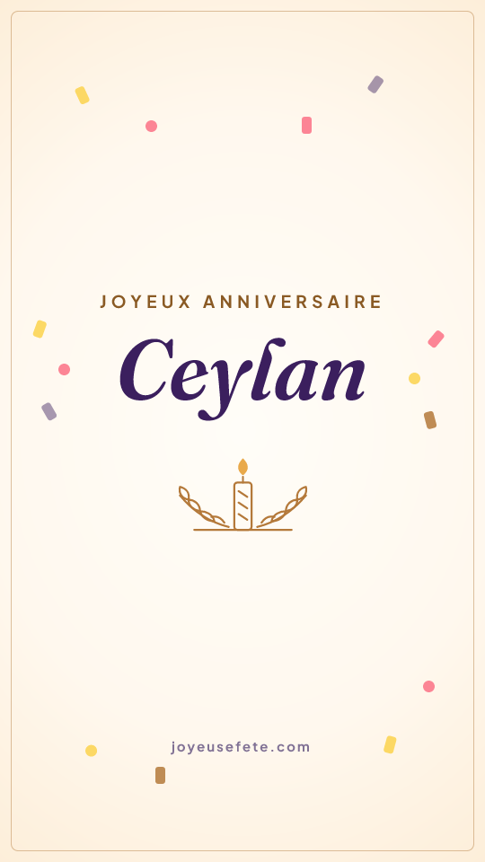 Image « Joyeux anniversaire Ceylan » au format story