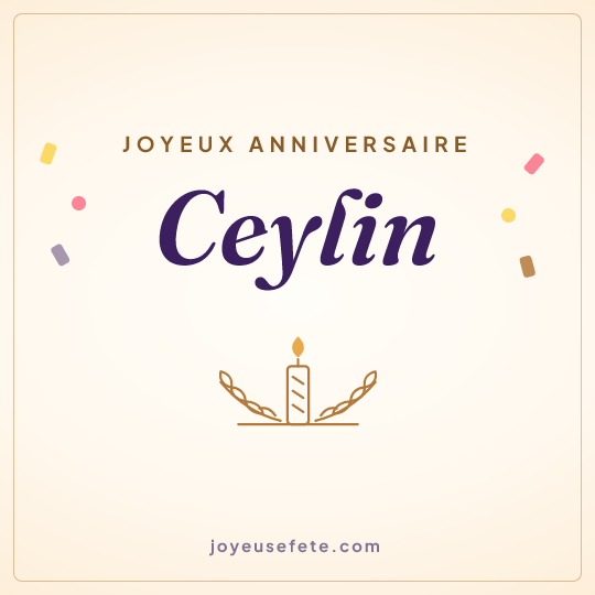Image carrée « Joyeux anniversaire Ceylin » pour WhatsApp