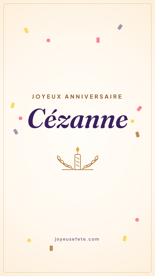 Image « Joyeux anniversaire Cézanne » au format story
