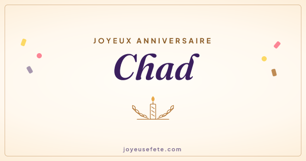 Image « Joyeux anniversaire Chad » au format large